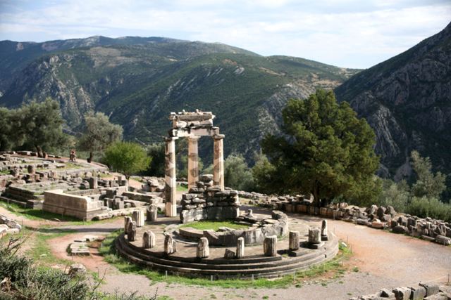 Delphi archaeological site - Tholos within the sanctuary of Athena Pronaia